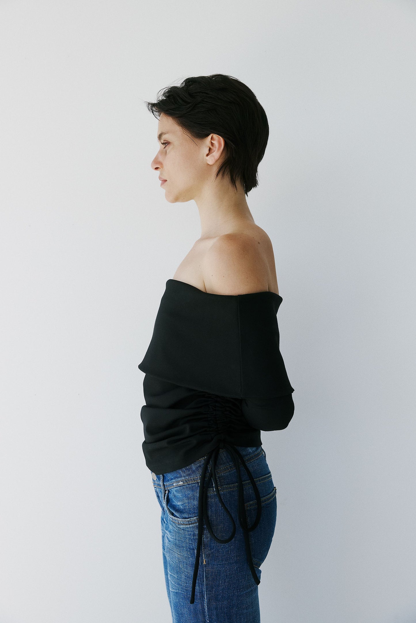 Bari Drop Shoulder Long Sleeve - Black