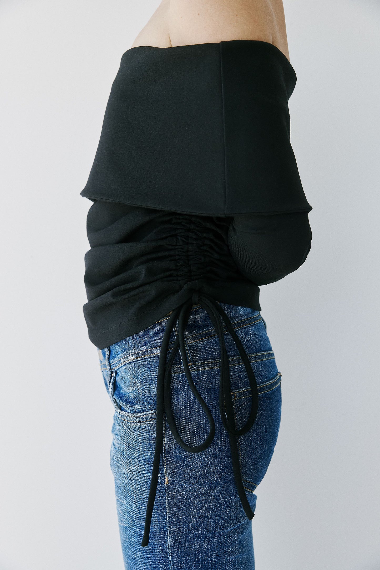 Bari Drop Shoulder Long Sleeve - Black