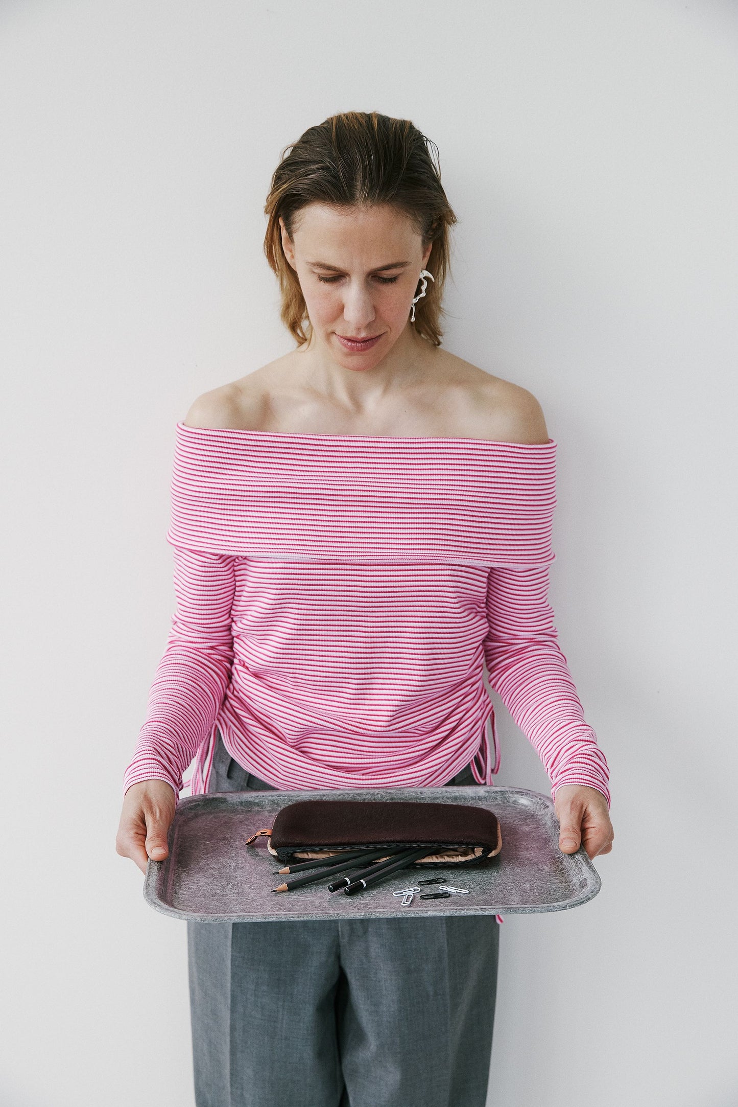 Bari Drop Shoulder Long Sleeve - Pink Stripes