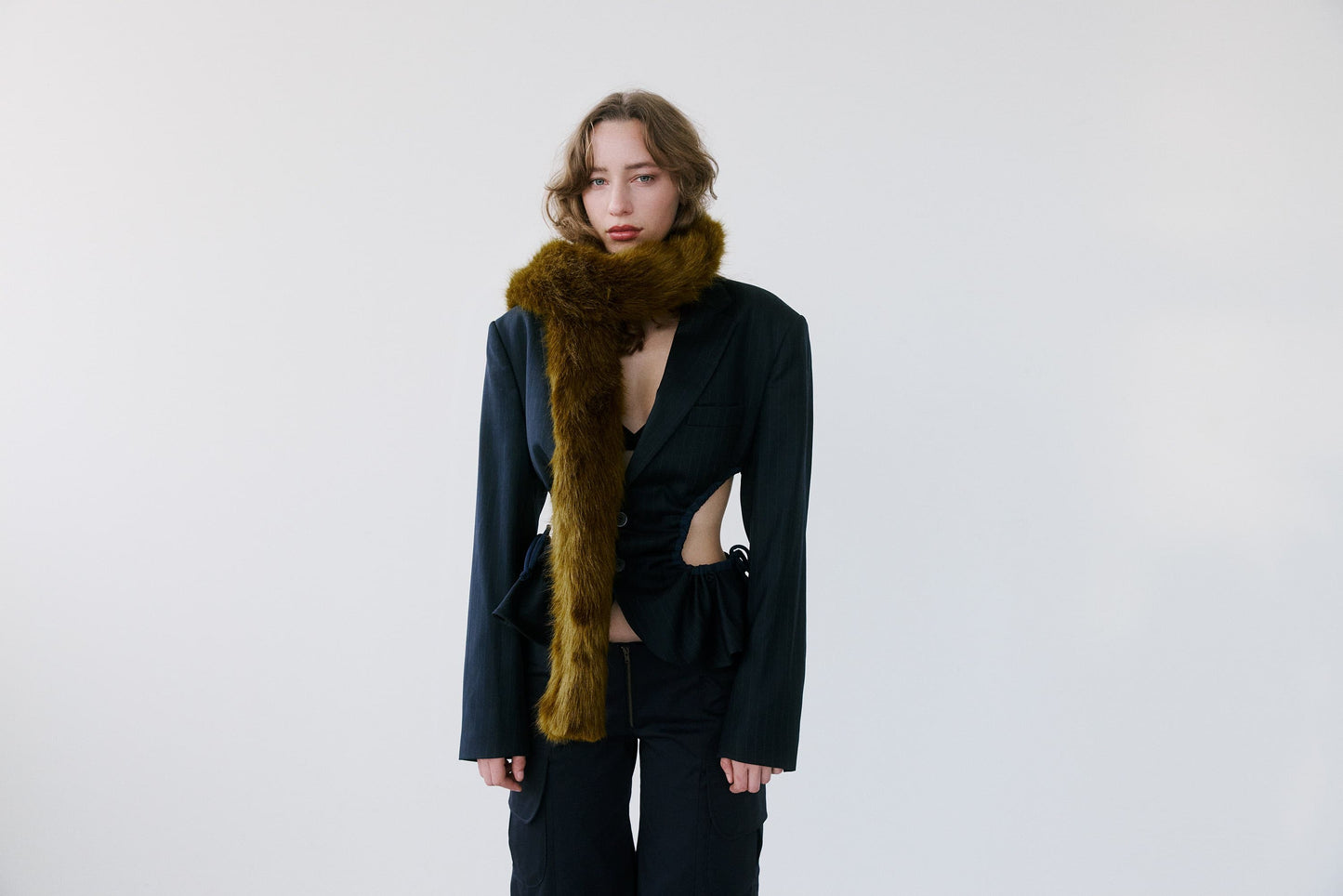 Scarpina scarf – golden moss green