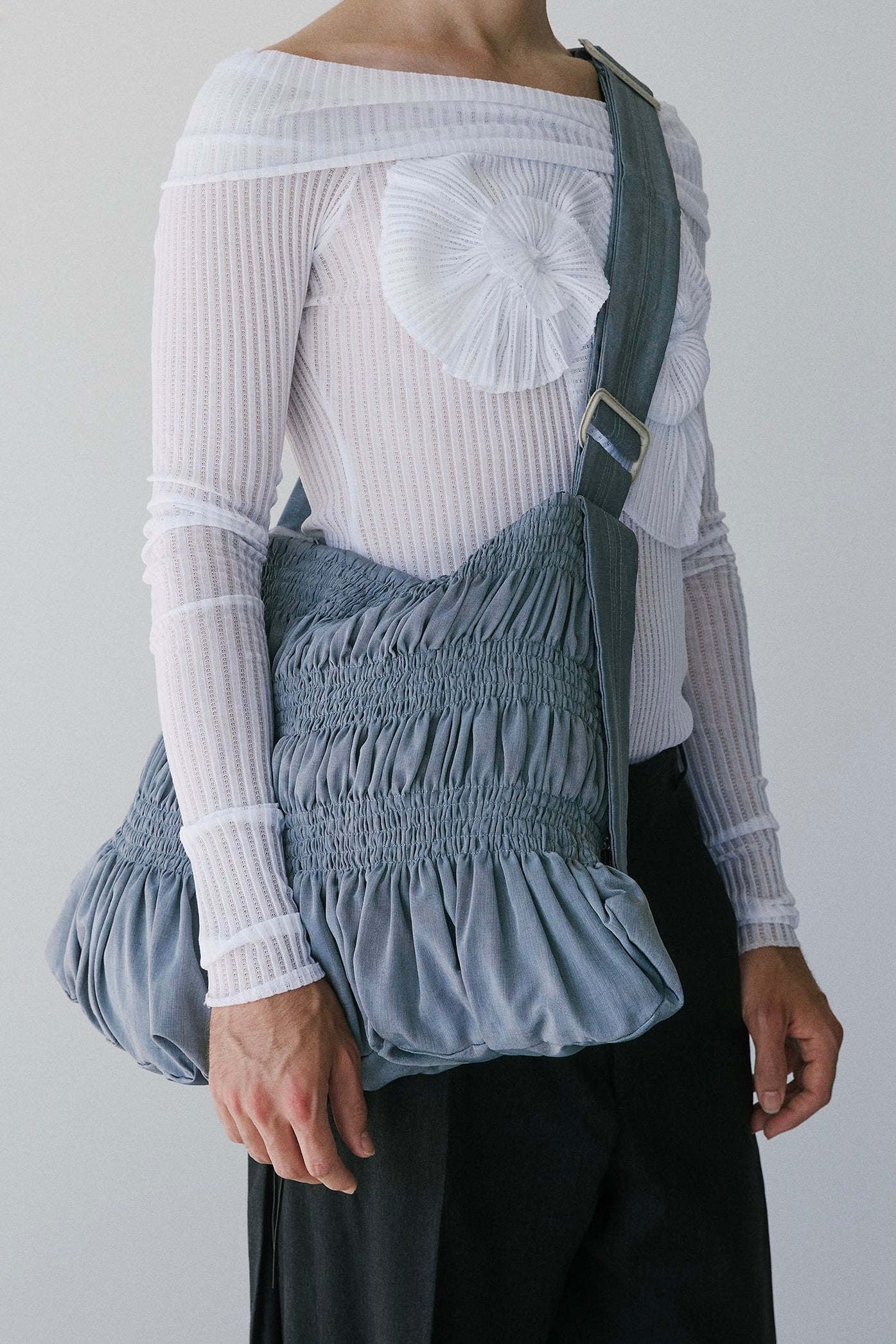 Chanson Crossbody Bag - Silver Blue