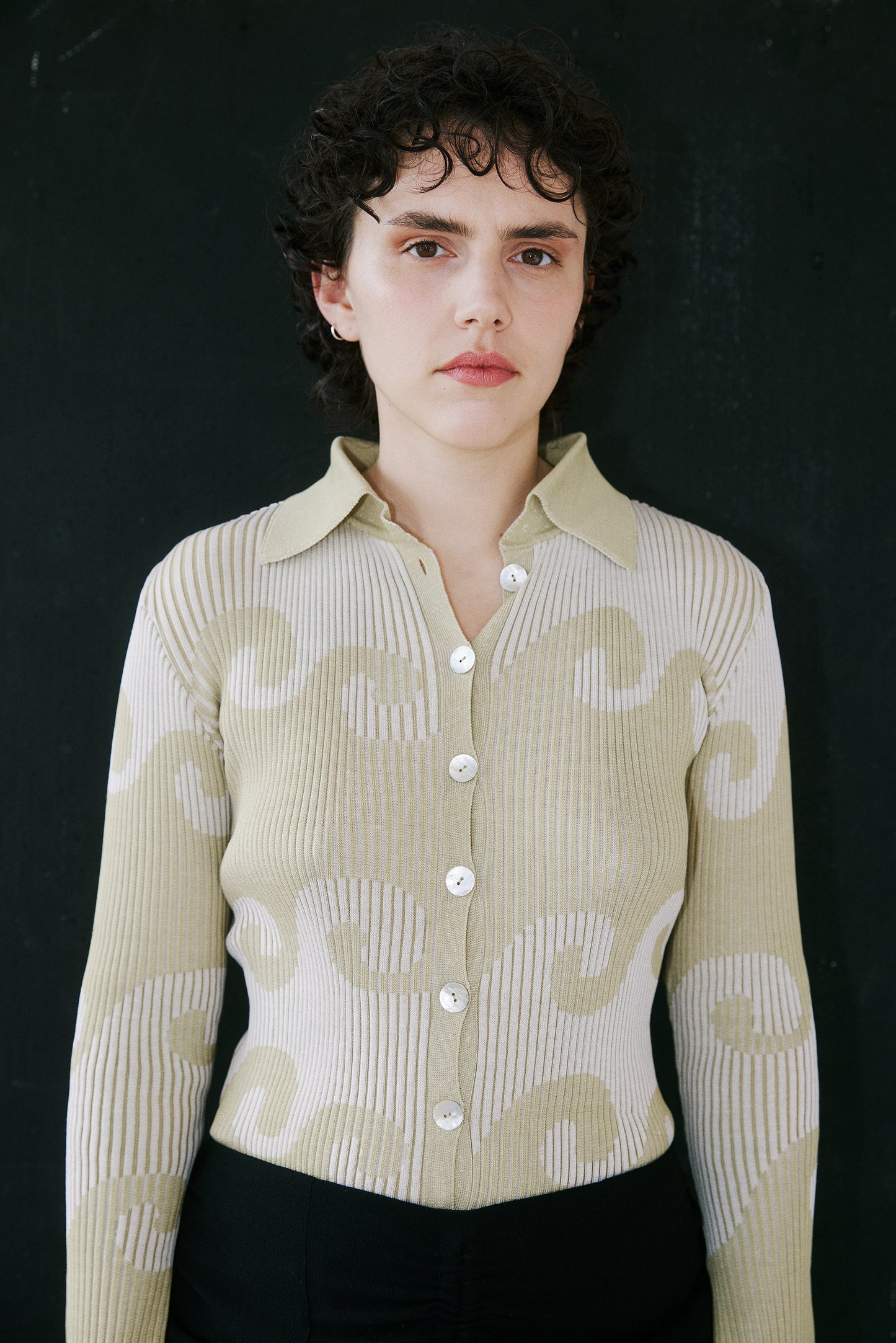 Izumi cardigan - pistachio/cream
