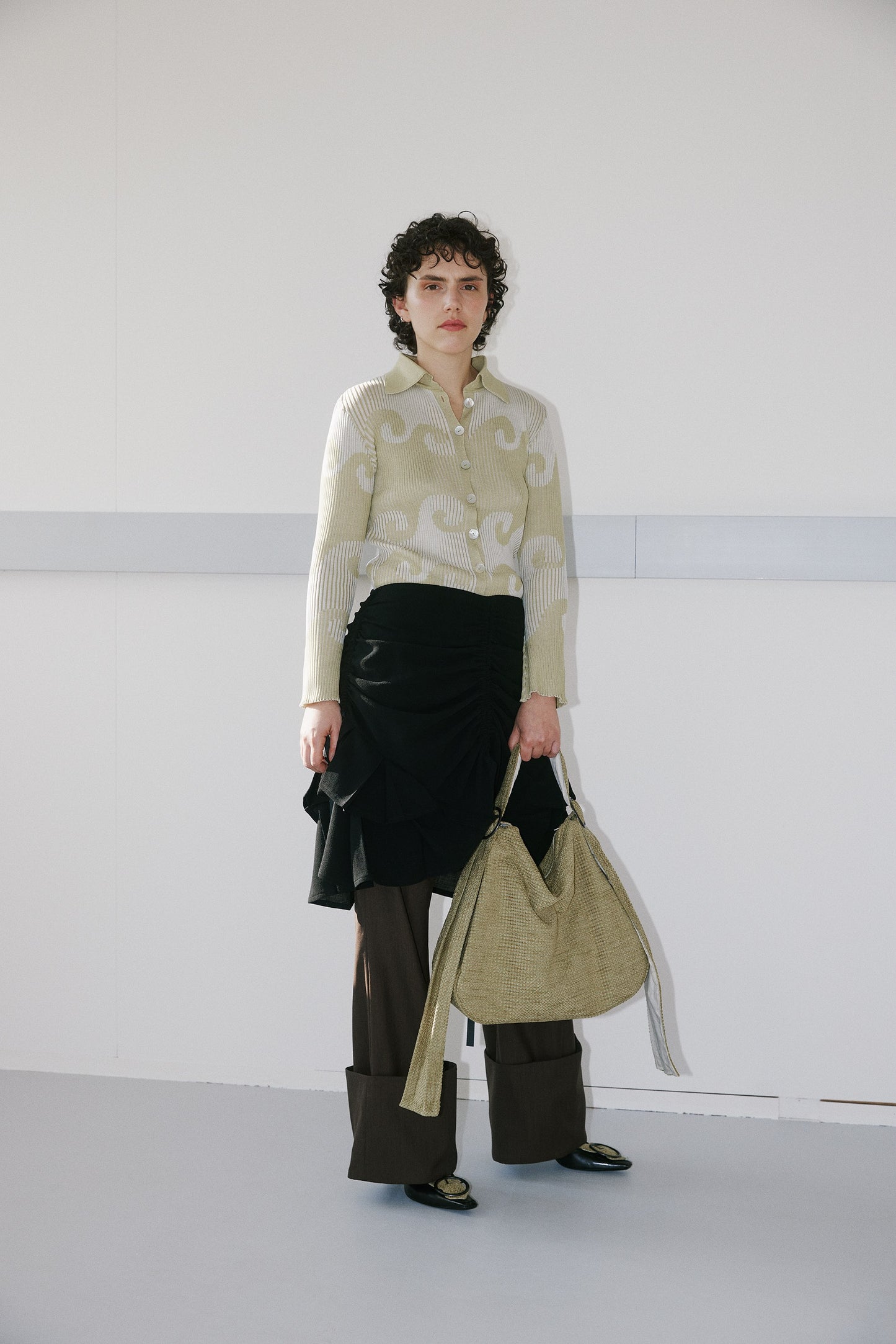 Izumi cardigan - pistachio/cream