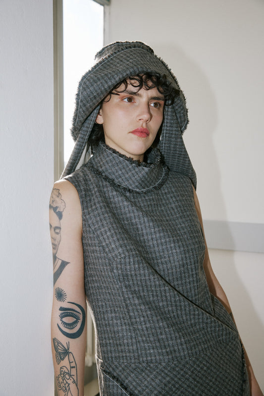 Malta hat - grey check