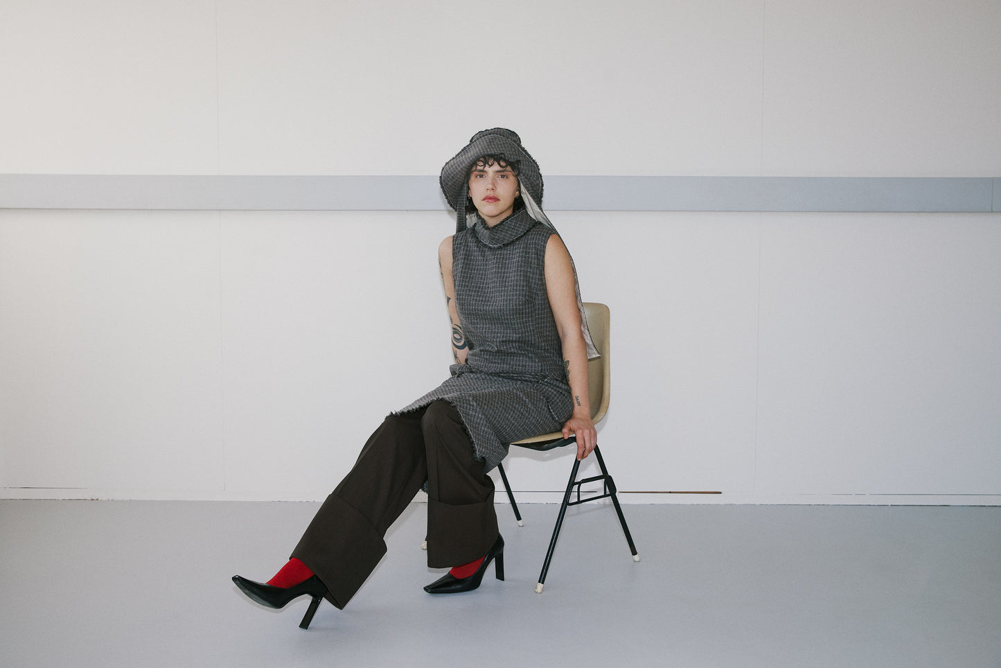 Malta hat - grey check