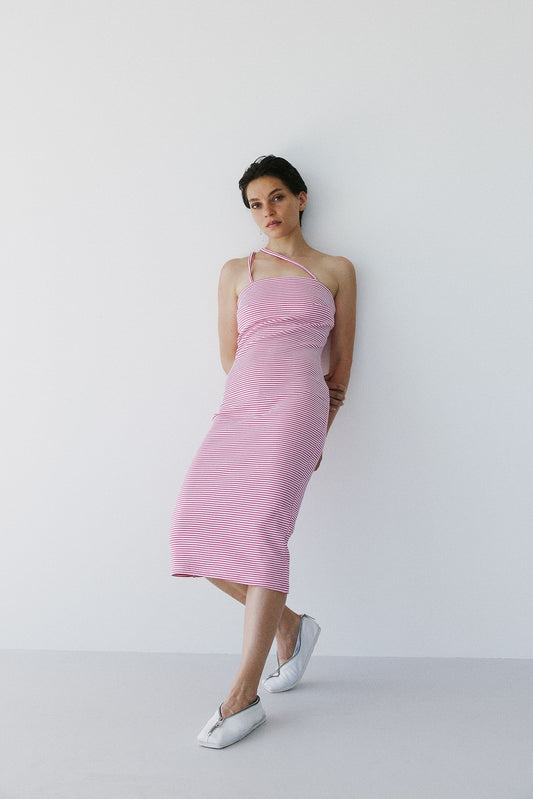 Salerno Tube Dress - Pink Stripes