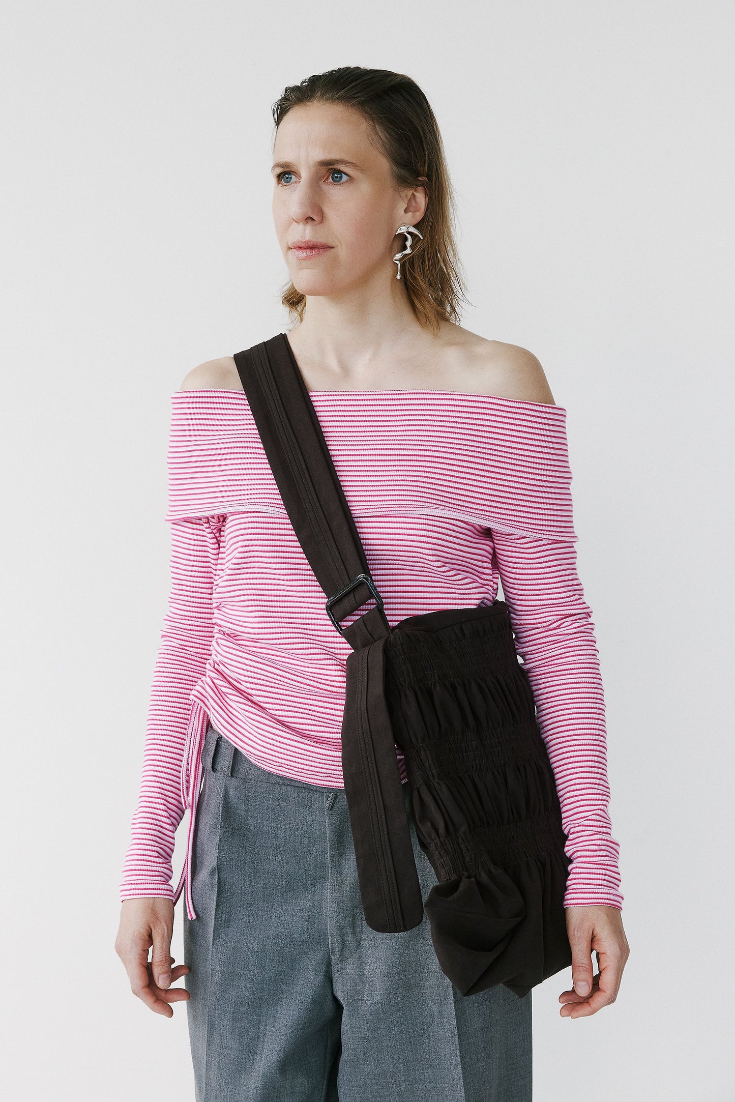 Bari Drop Shoulder Long Sleeve - Pink Stripes