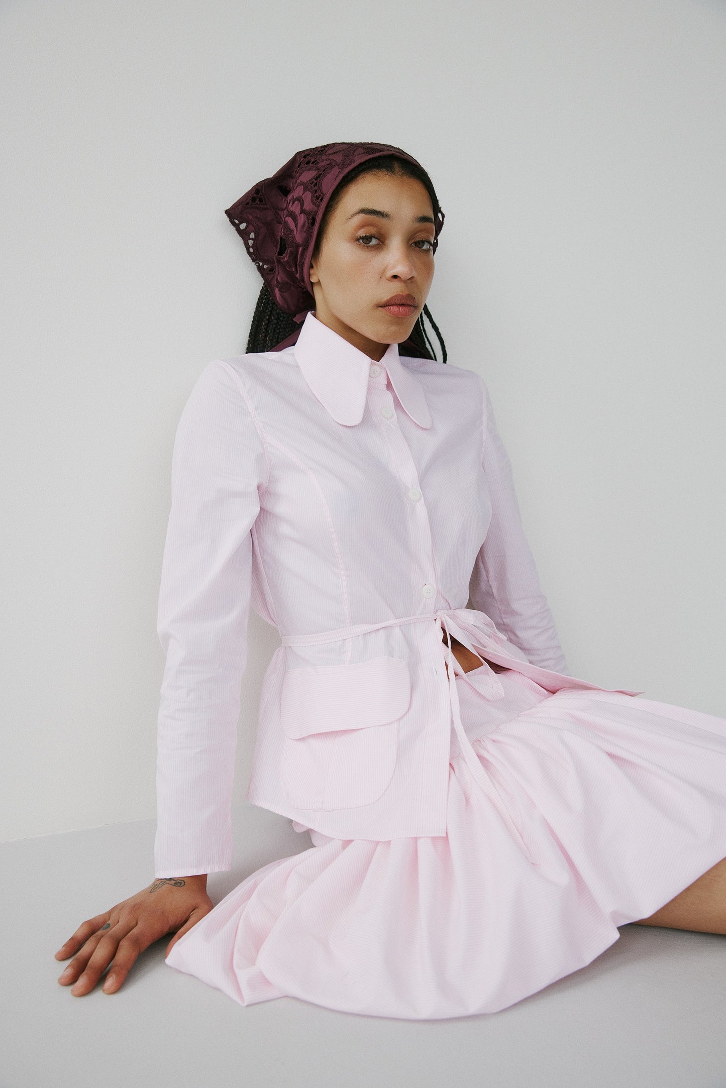 Genova Skirt - Pink and White Stripes