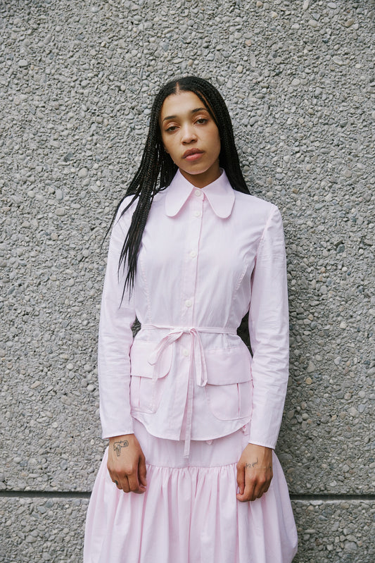 Siracusa Shirt - Pink and White Stripes