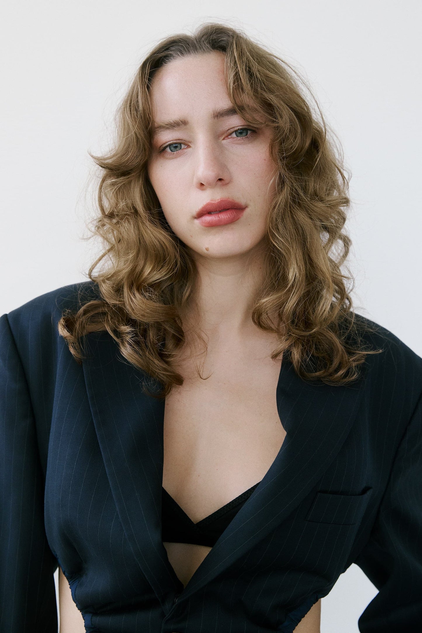 Liz tailored jacket – navy pinstripe