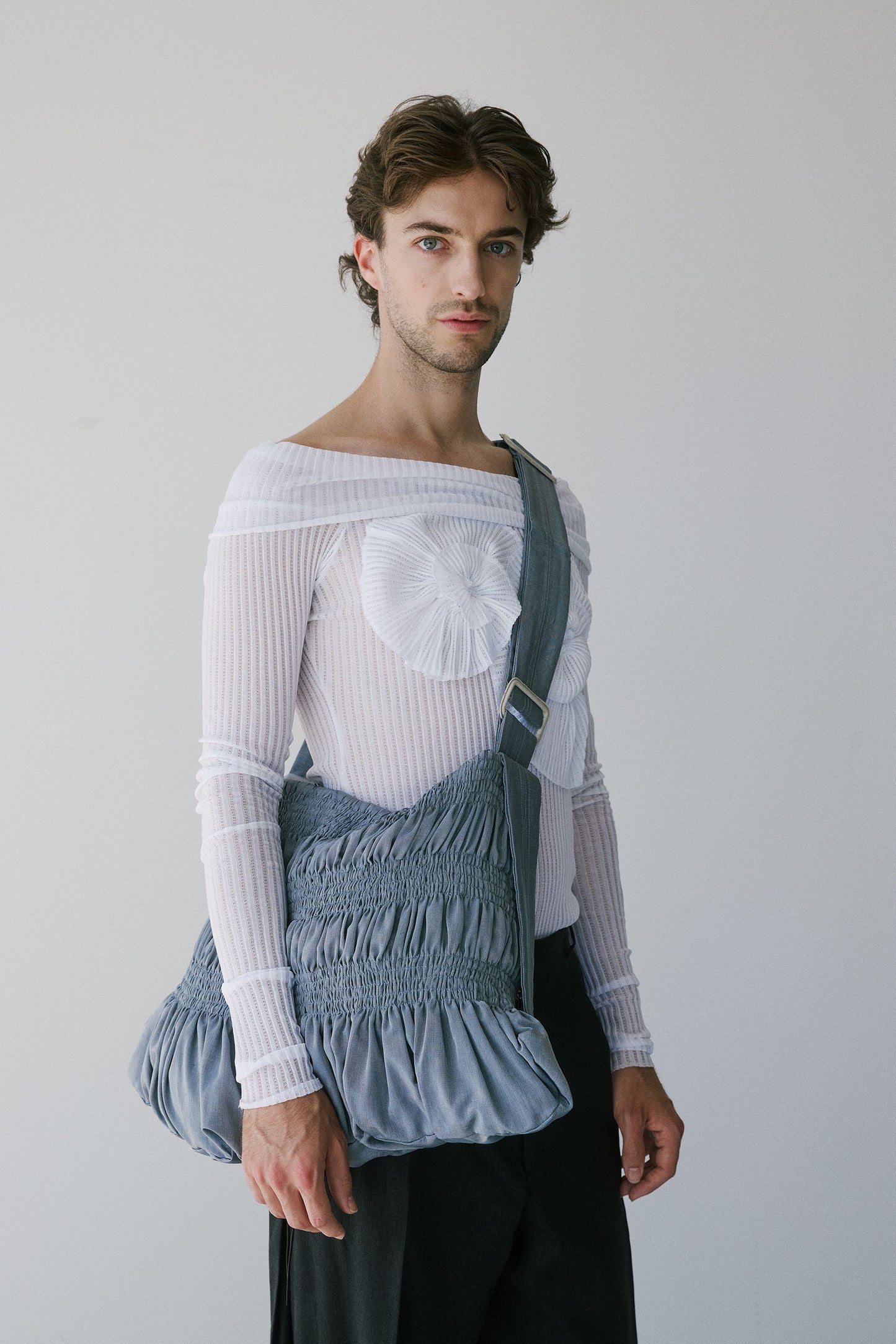 Chanson Crossbody Bag - Silver Blue