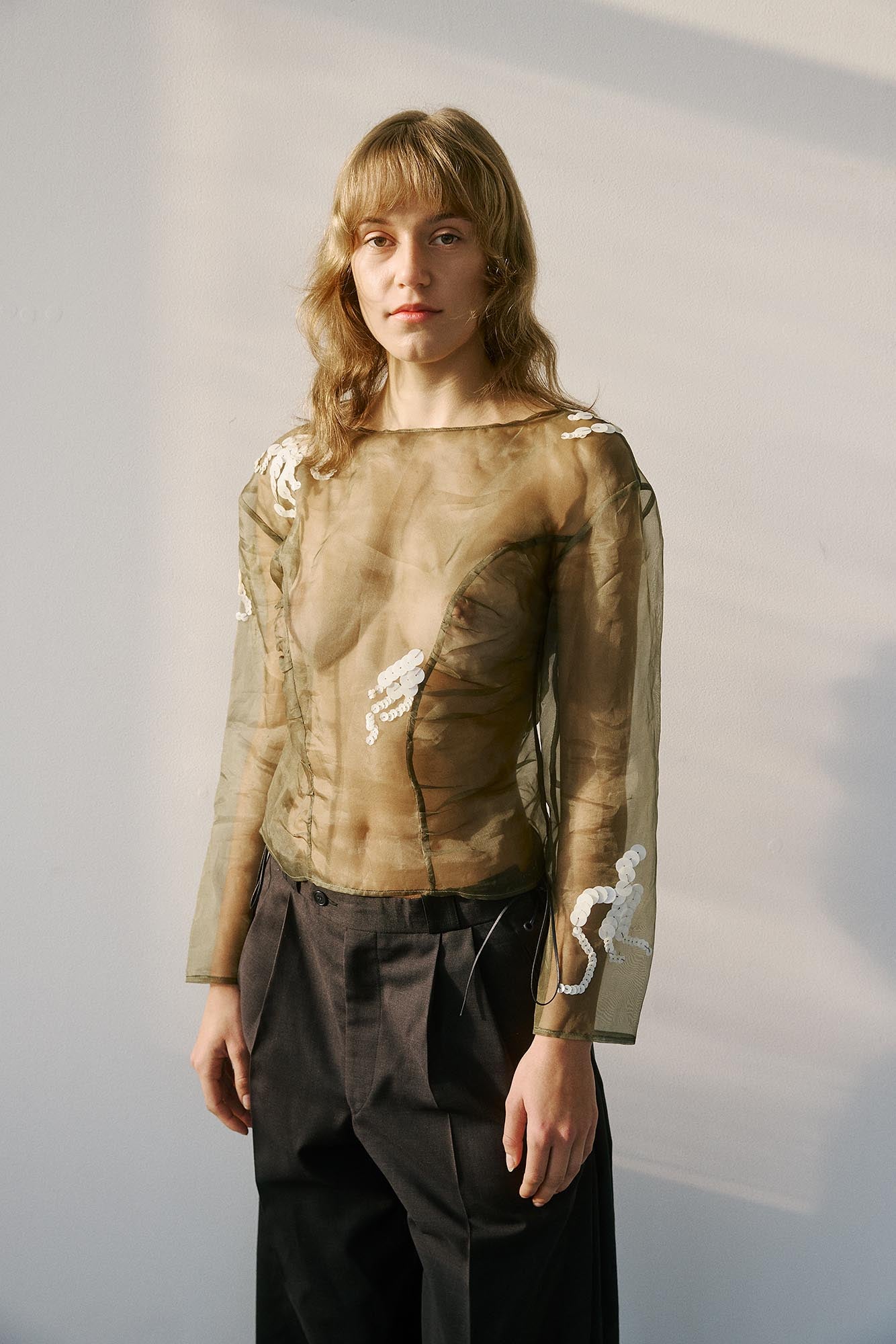 Oktavia Organza Blouse - Olive