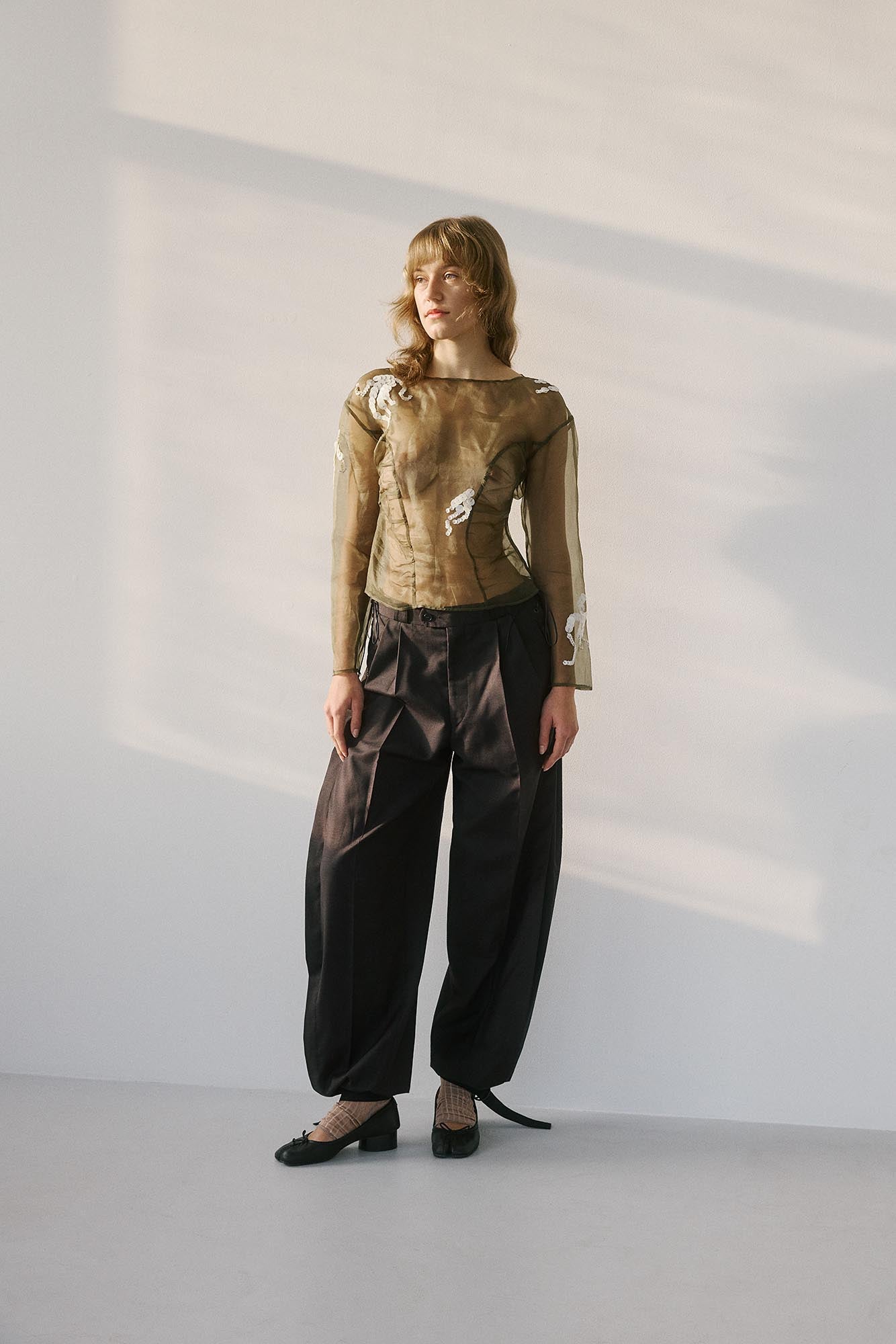 Oktavia Organza Blouse - Olive