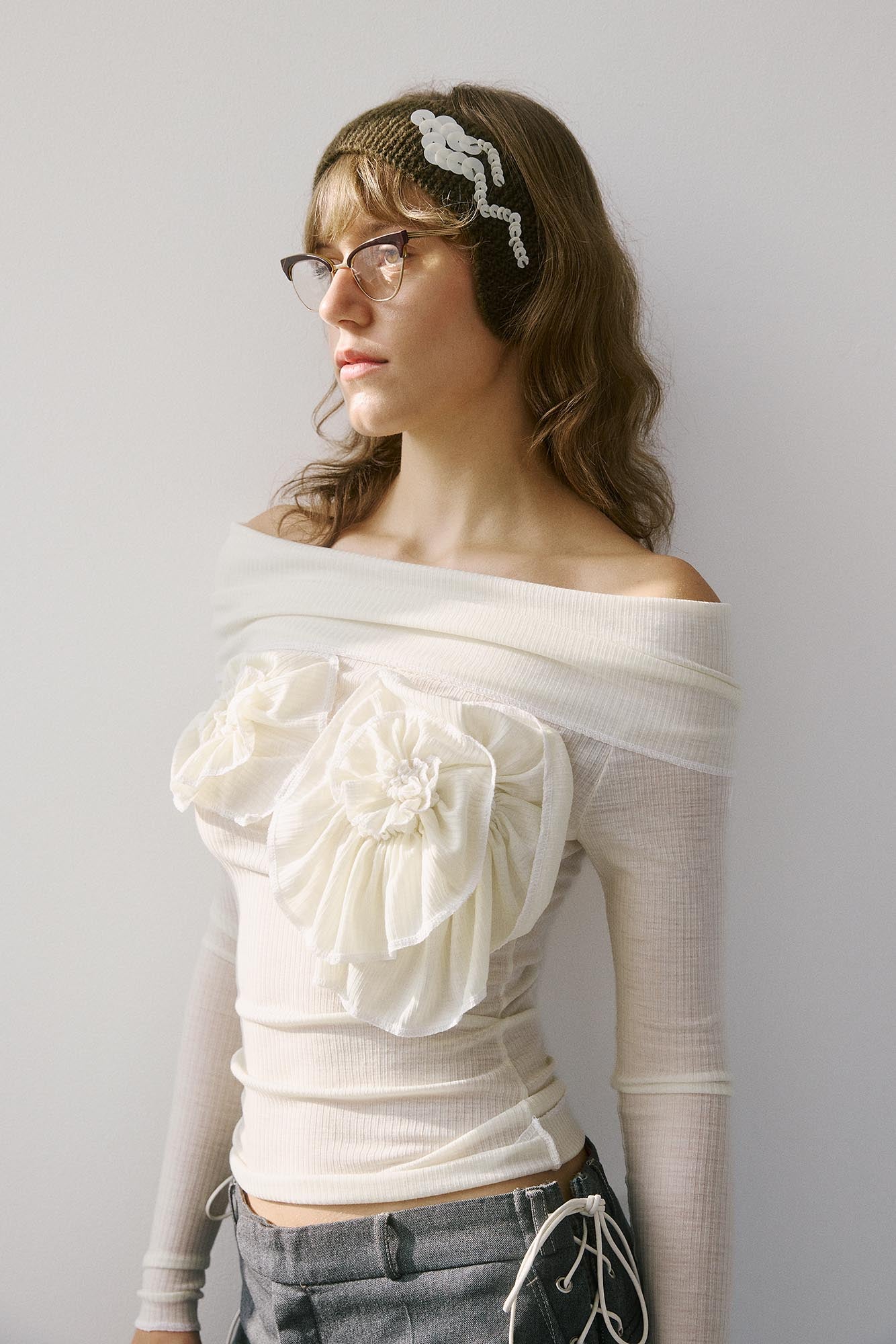 Flora Silk Longsleeve - Warm White