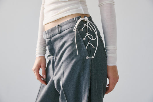 Noailles Pants Heavy Wool Topstitch Edition -Grey