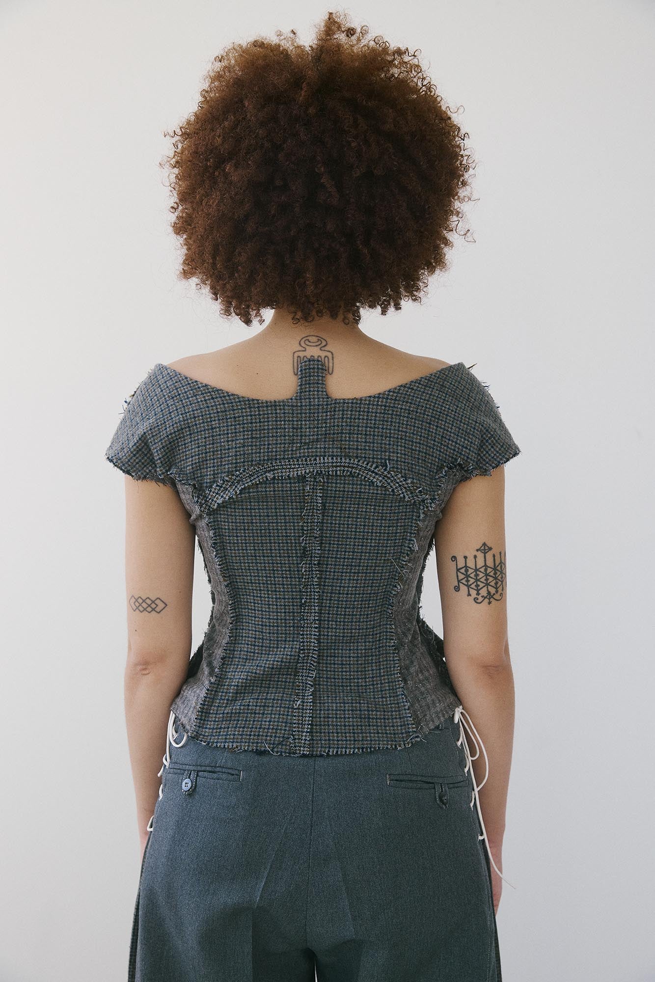 Nico Robin Corset -  Grey Check