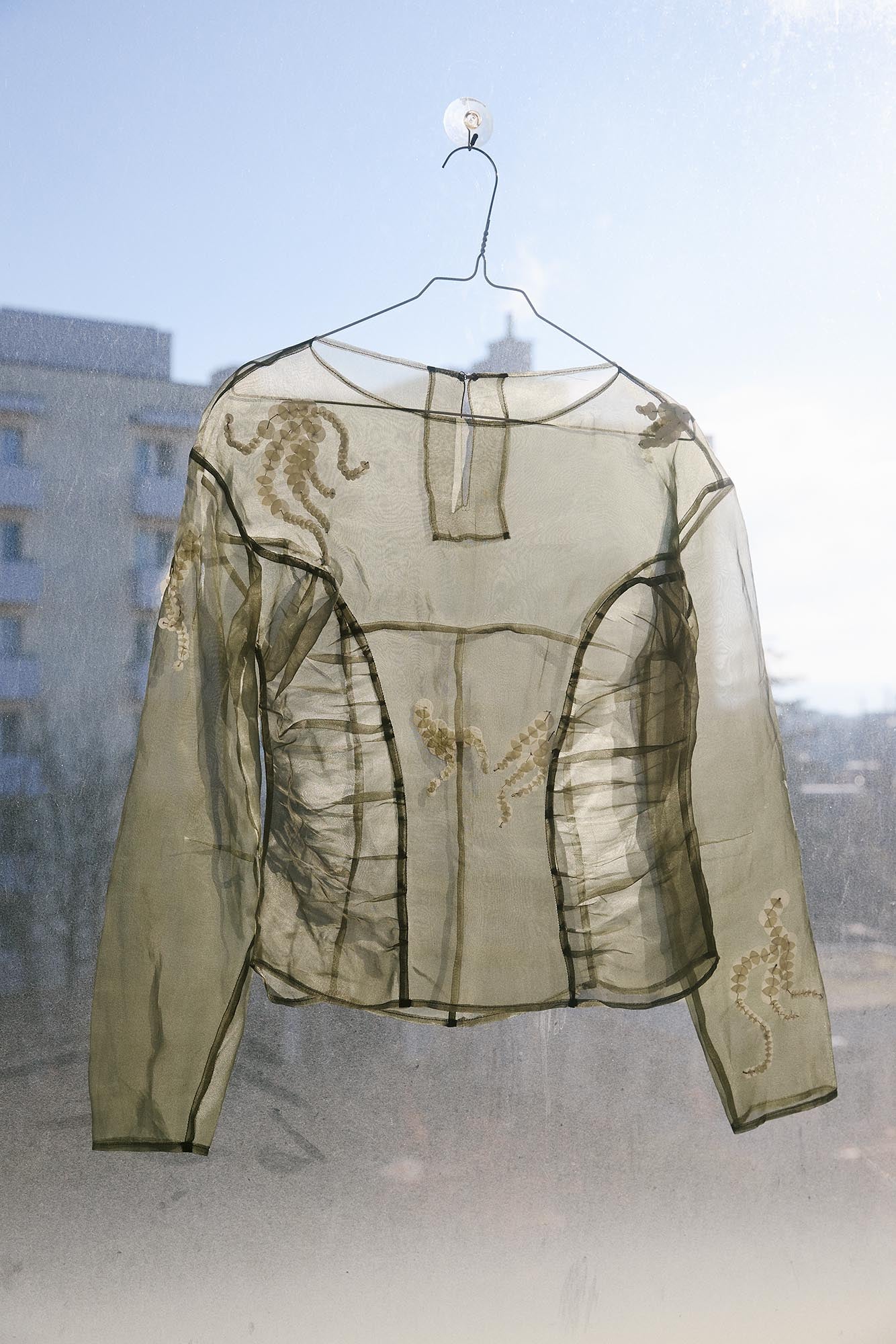 Oktavia Organza Blouse - Olive