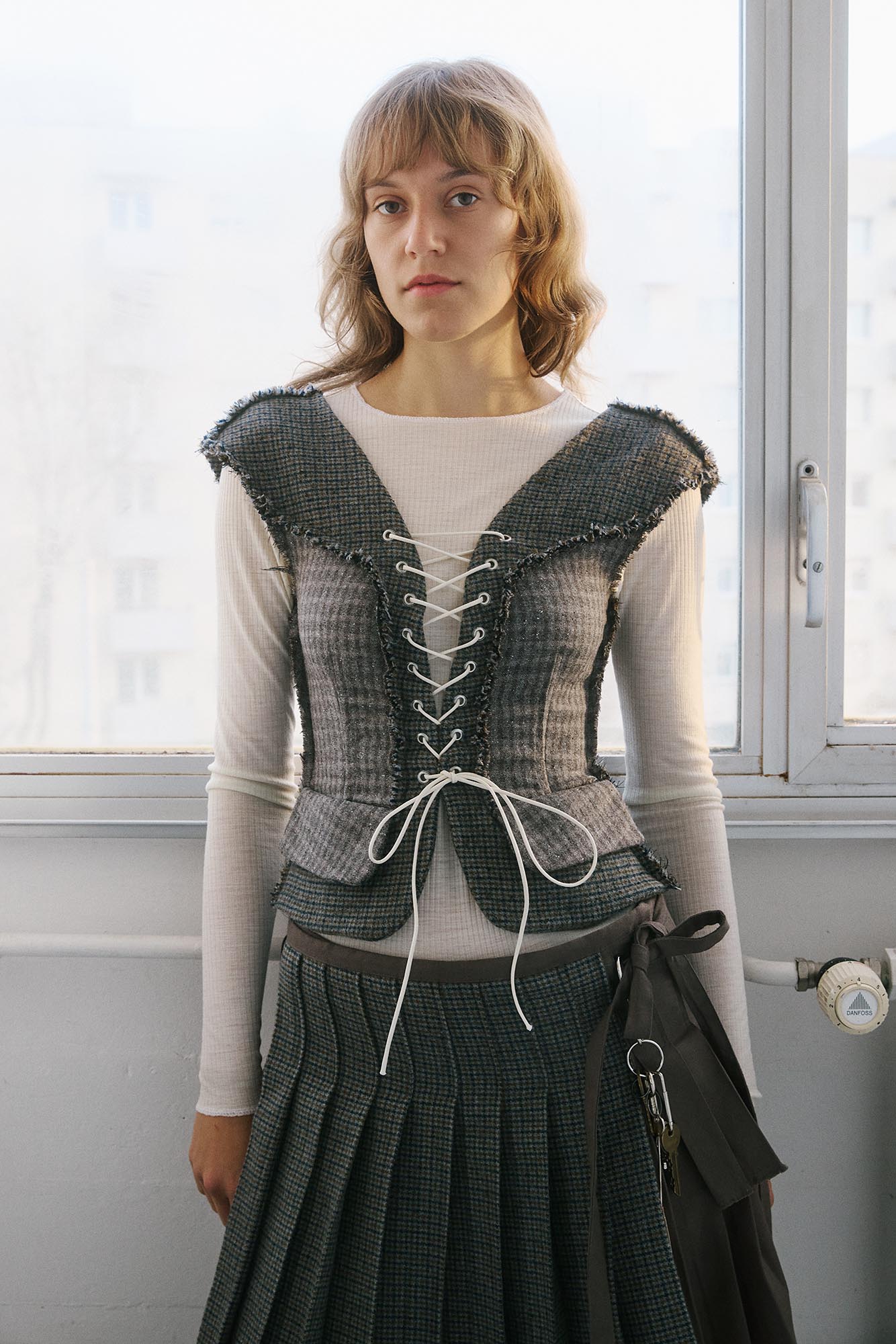 Nico Robin Corset -  Grey Check