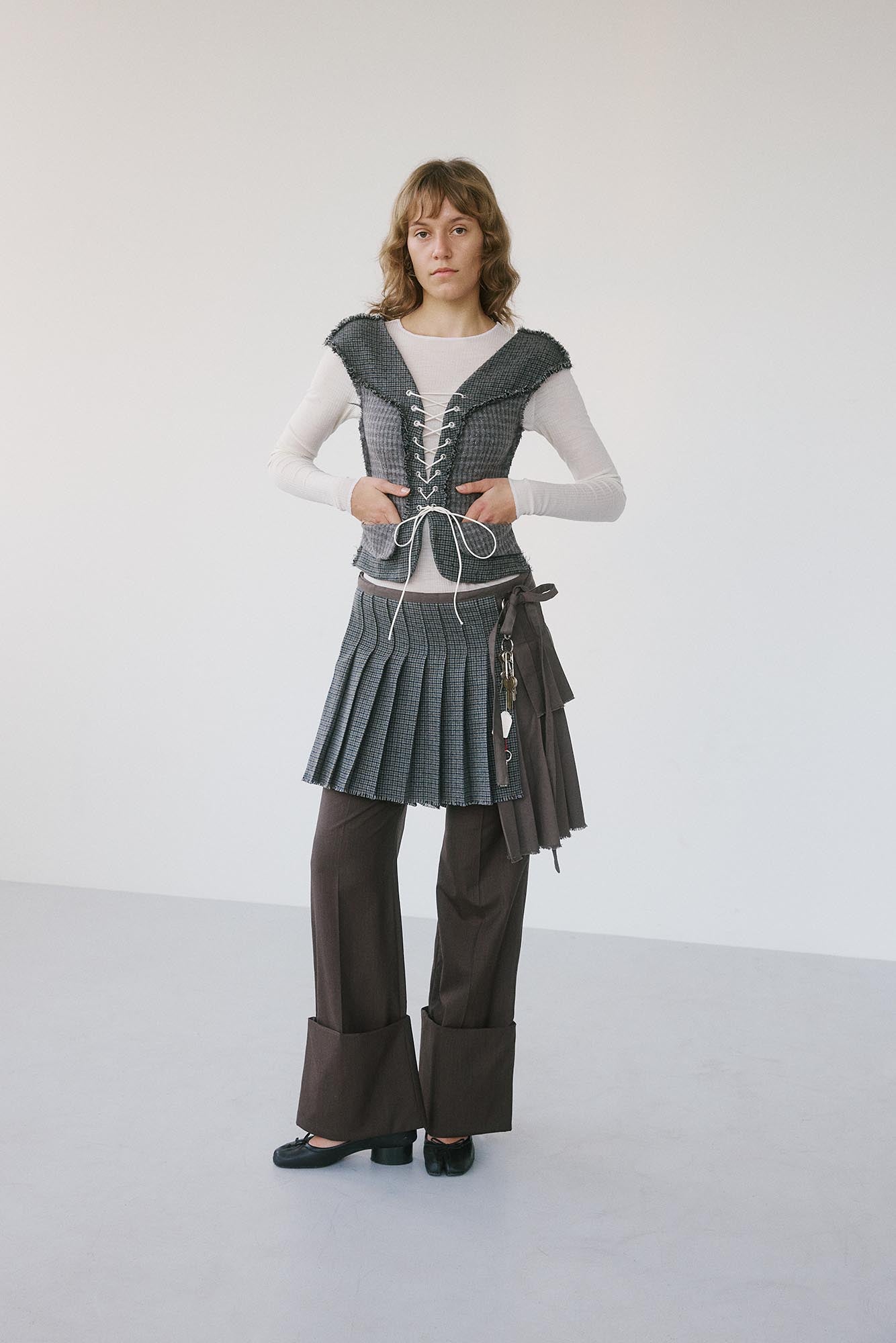 Nico Robin Corset -  Grey Check