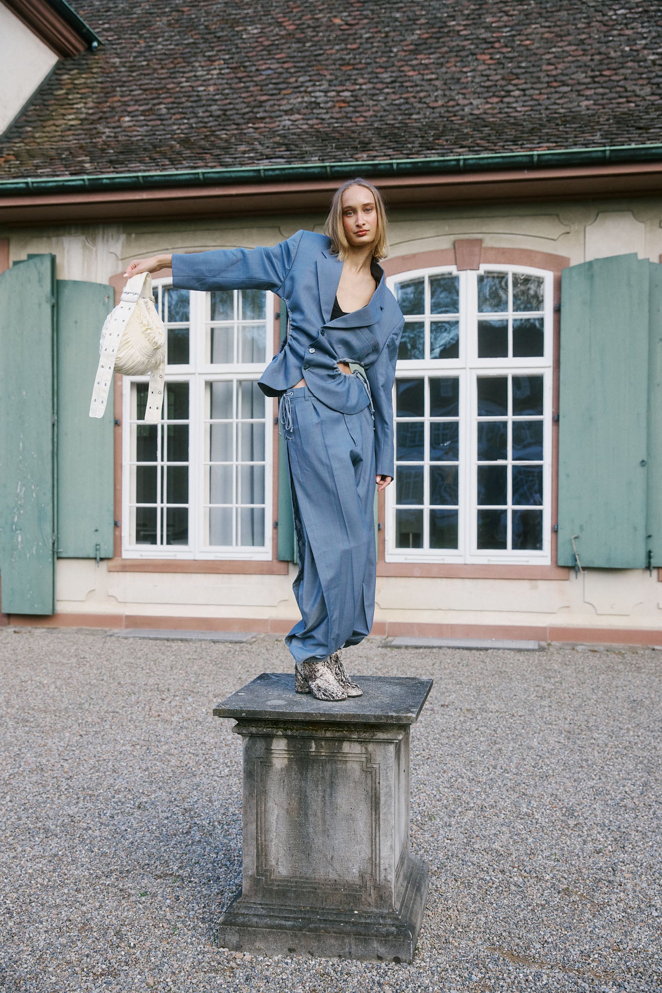 Aoyama Set – Slate Blue Check