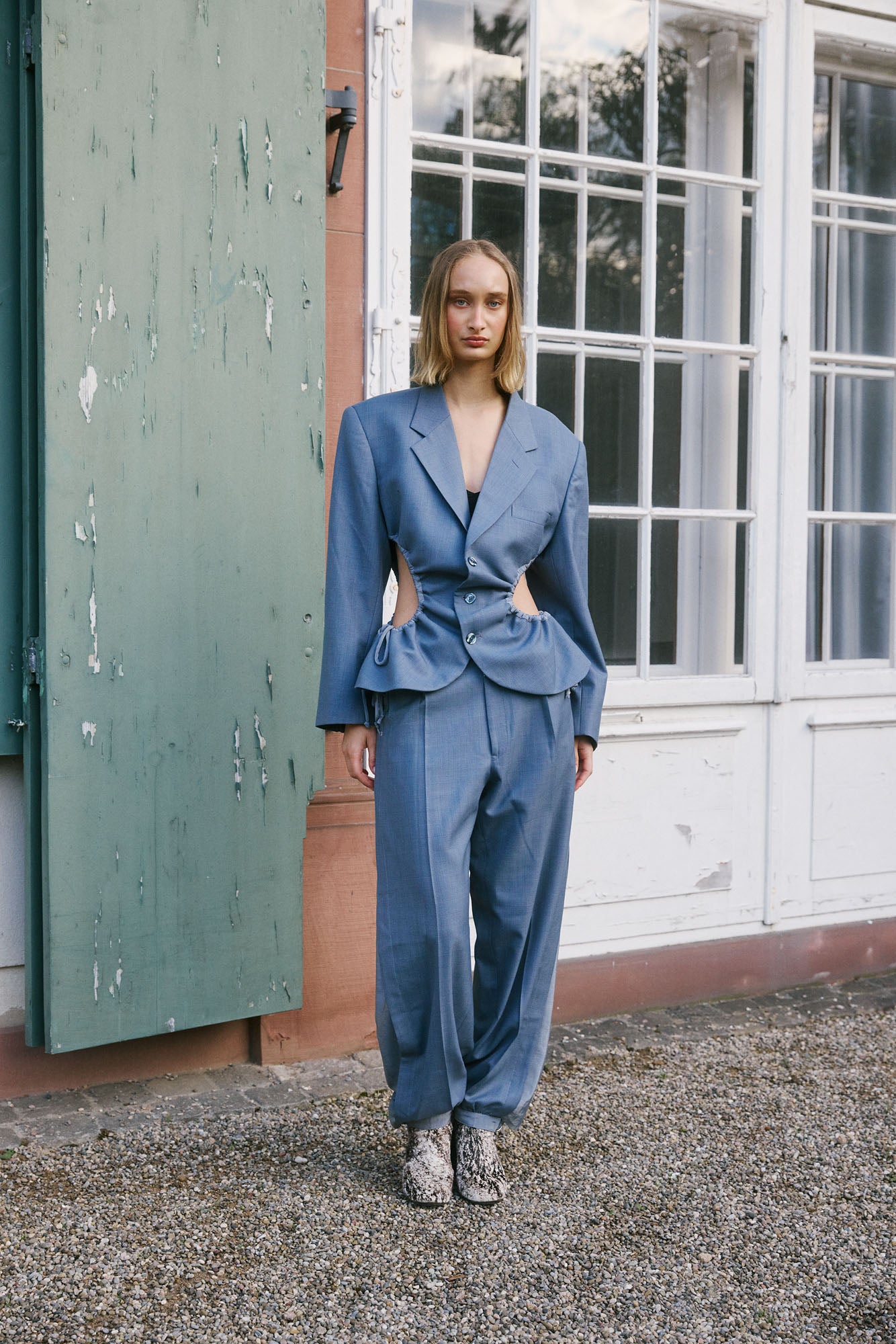 Aoyama Set – Slate Blue Check