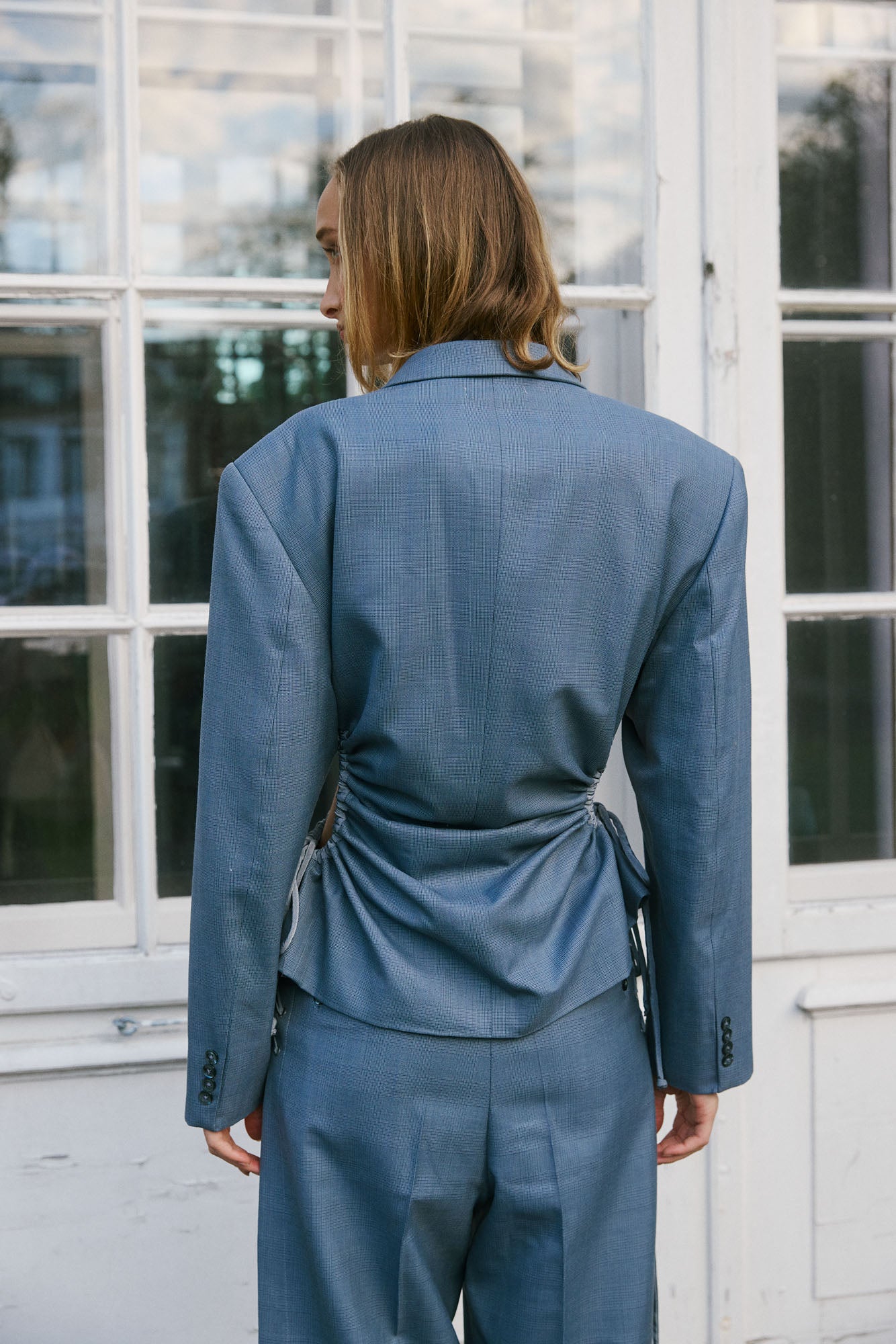 Aoyama Set – Slate Blue Check