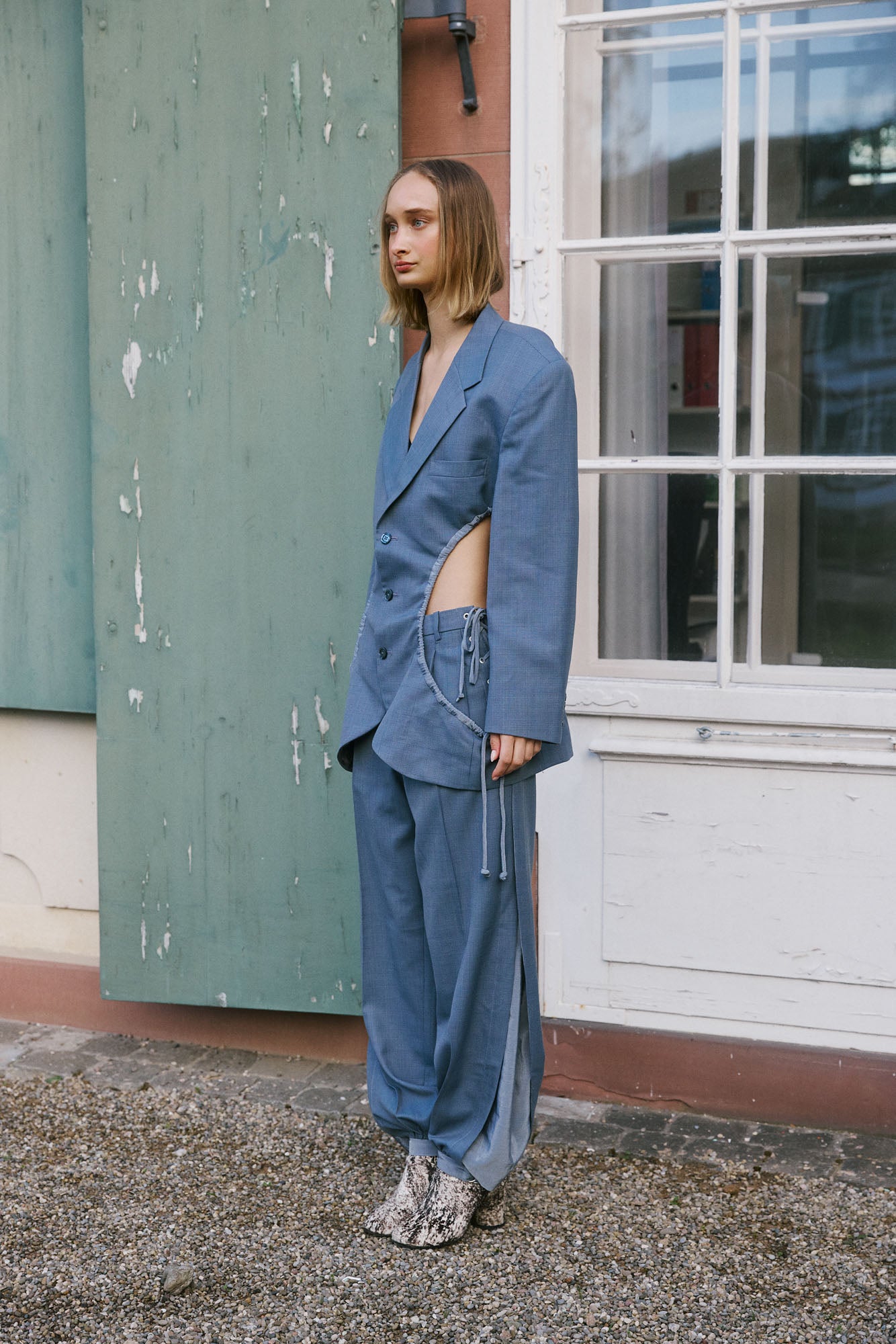 Aoyama Set – Slate Blue Check