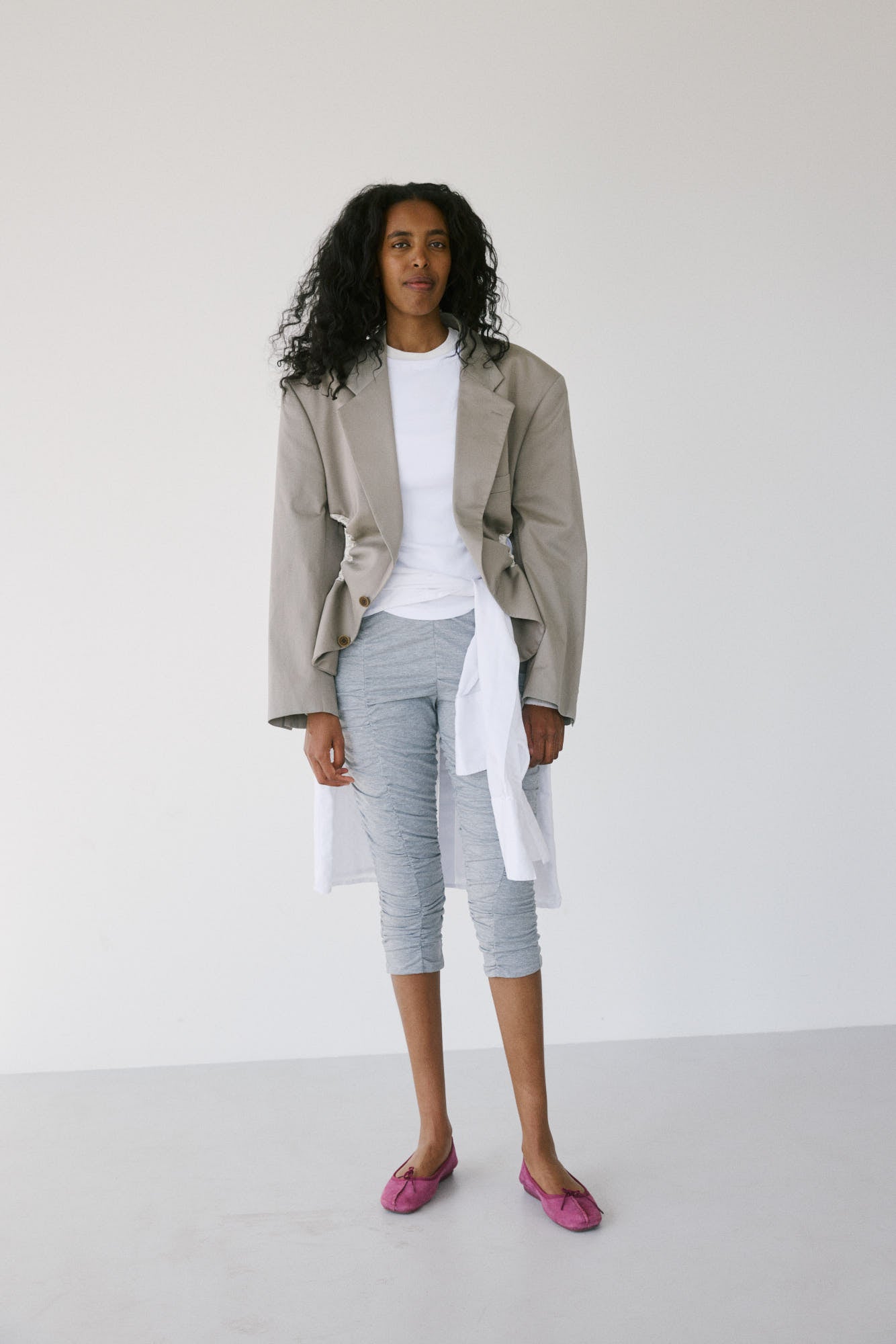 Liz Tailored Jacket – Beige Cotton Moleskin 