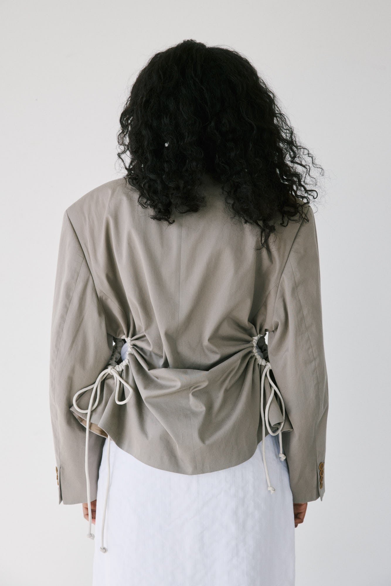 Liz Tailored Jacket – Beige Cotton Moleskin 