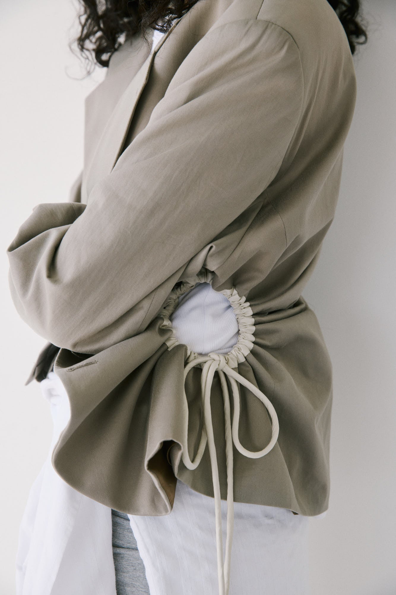 Liz Tailored Jacket – Beige Cotton Moleskin 