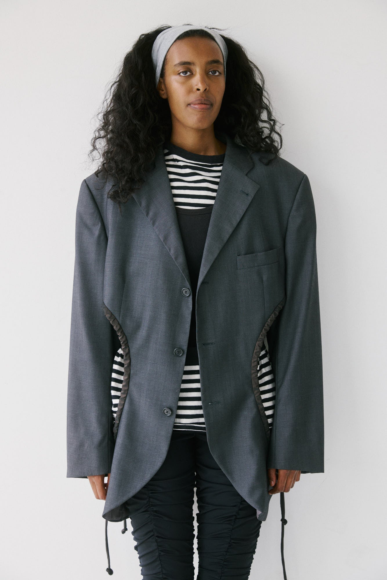 Liz Tailored Jacket – Charcoal/Brown 