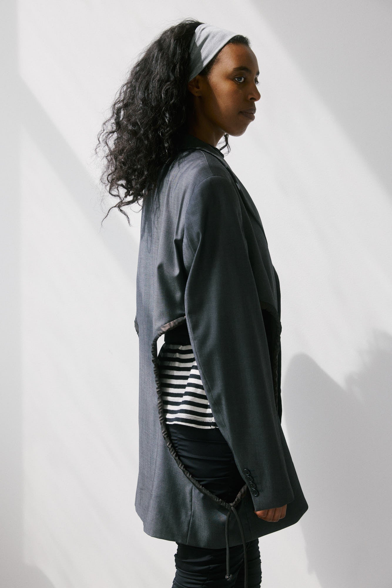 Liz Tailored Jacket – Charcoal/Brown 