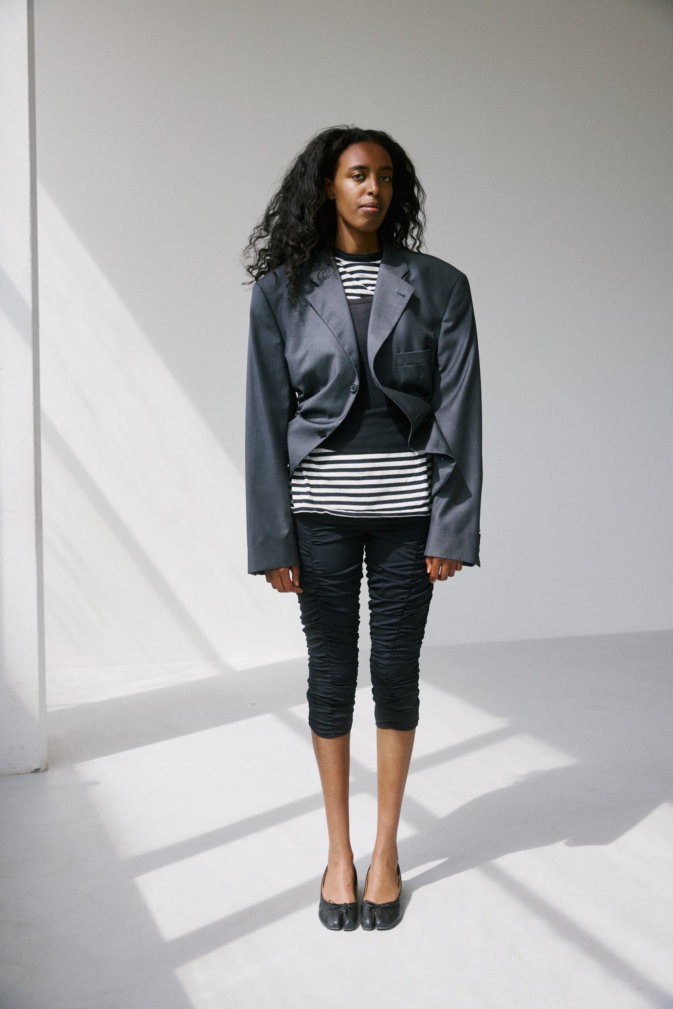 Liz Tailored Jacket – Charcoal/Brown 