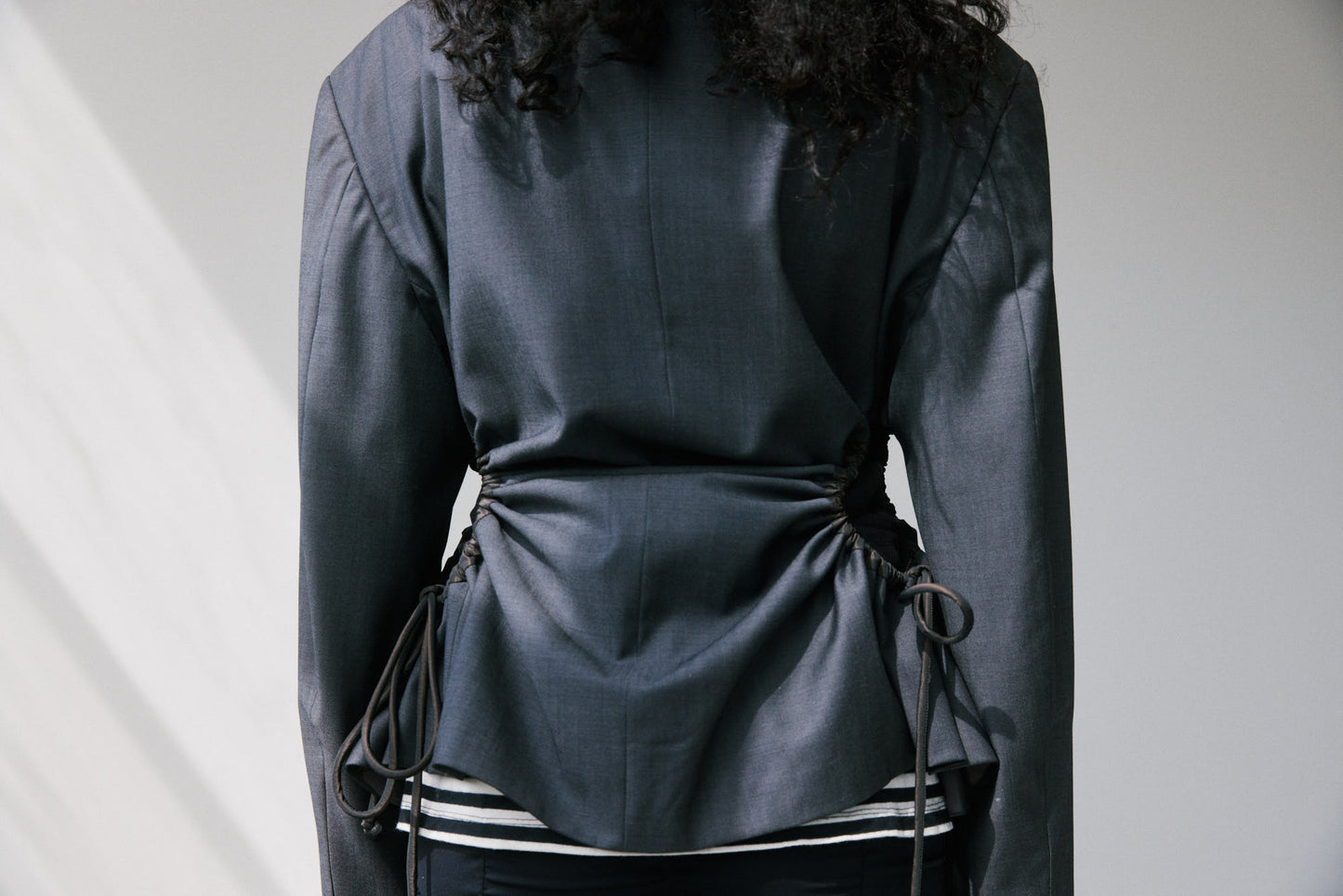 Liz Tailored Jacket – Charcoal/Brown 