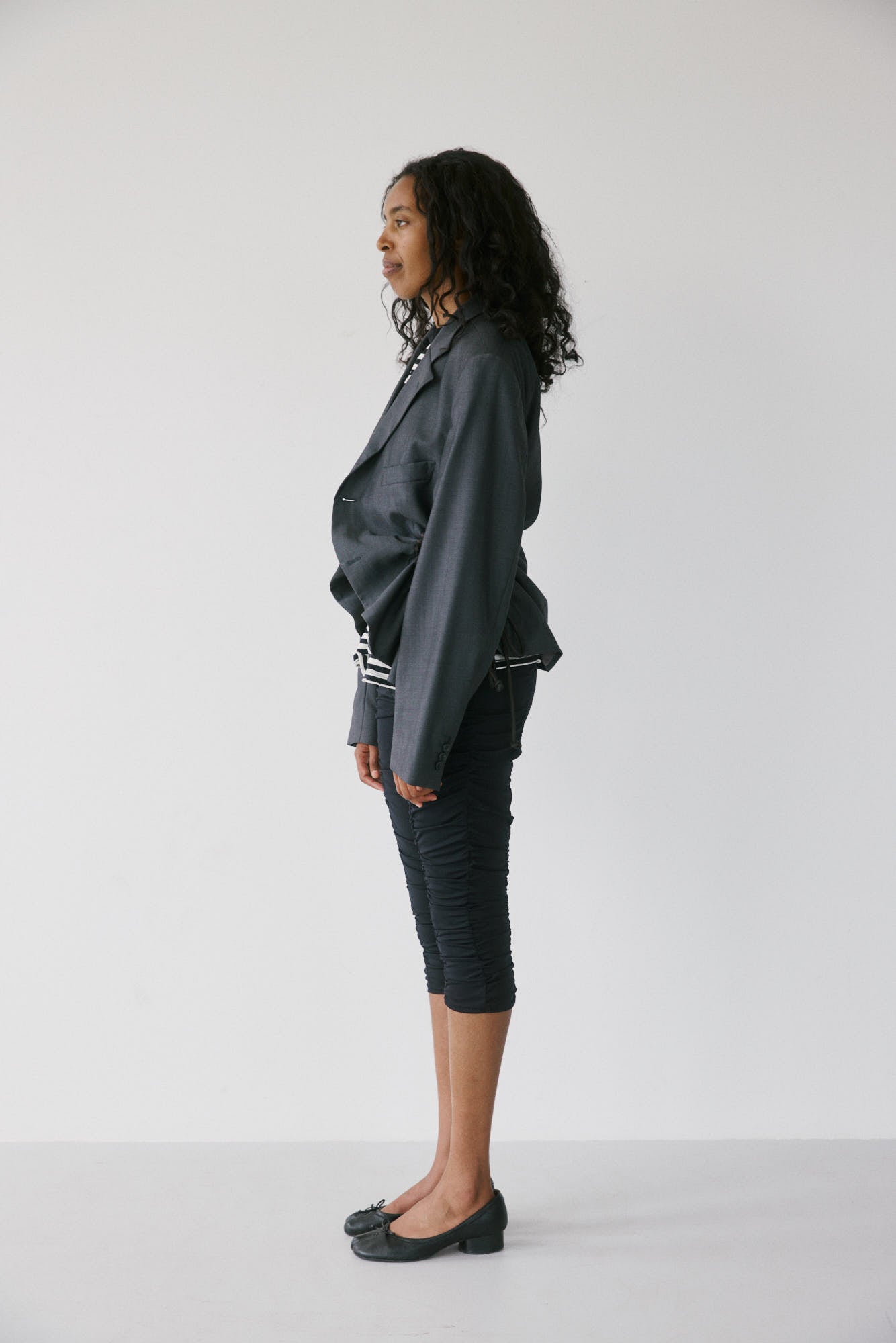 Liz Tailored Jacket – Charcoal/Brown 