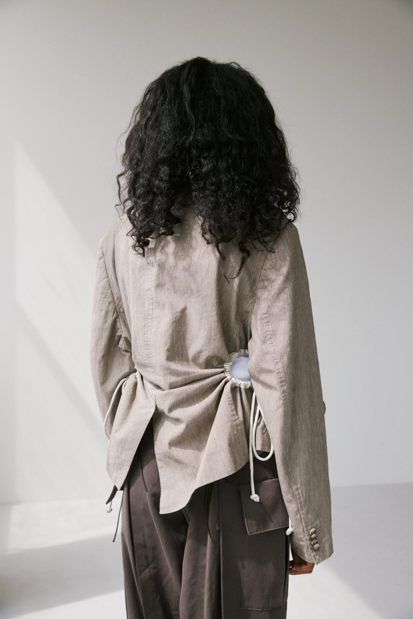 Liz Tailored Jacket – Beige Linen