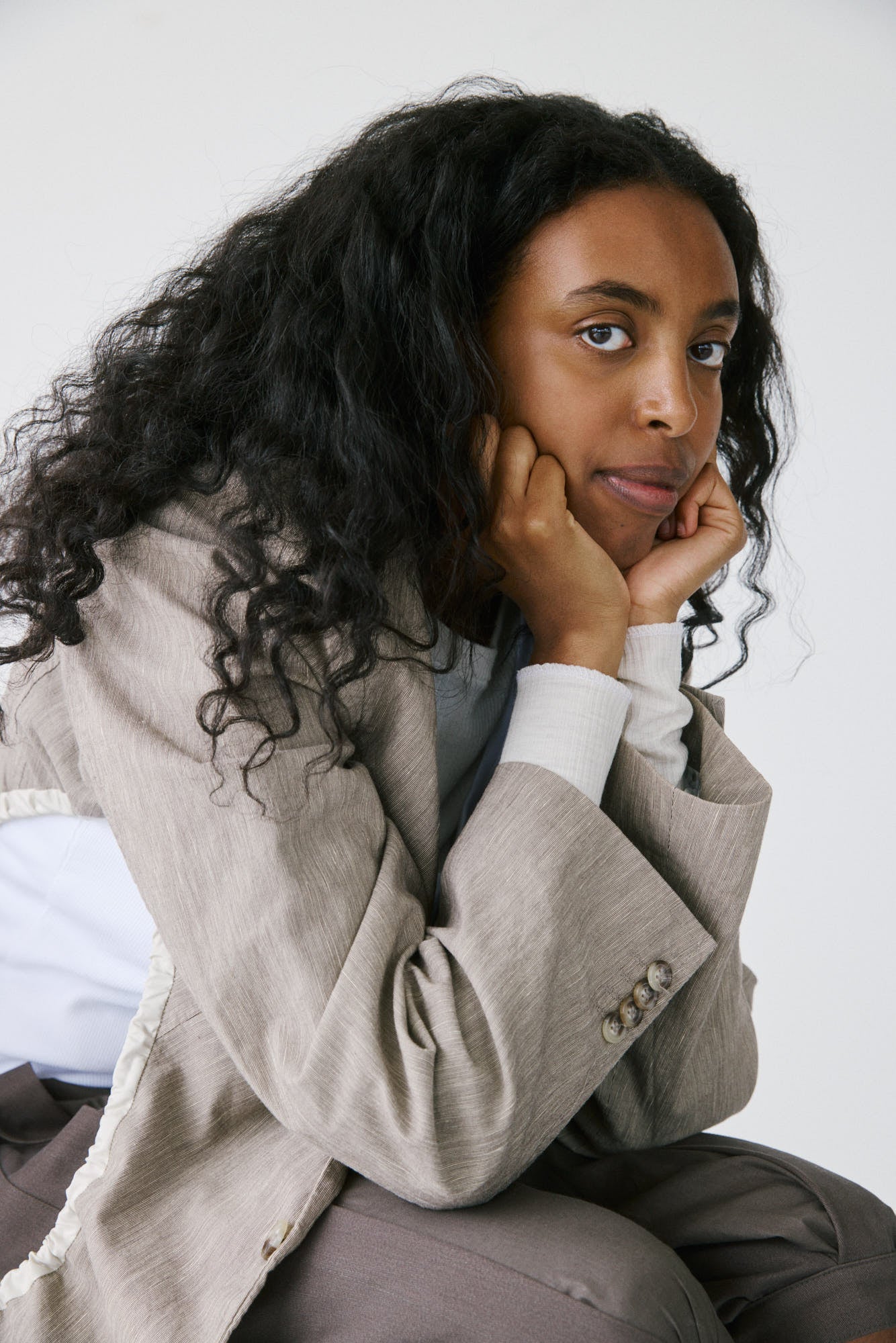 Liz Tailored Jacket – Beige Linen